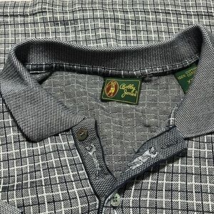 Bobby Jones - gray and navy checked pattern polo